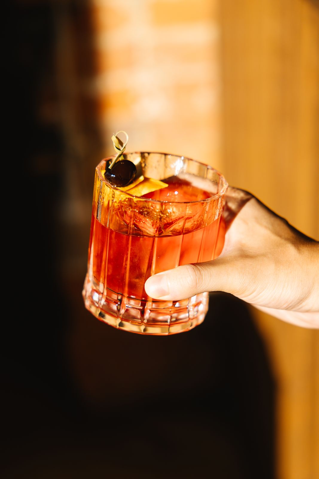 Lakeshore Boulevard cocktail with scotch, mezcal and fig vermouth