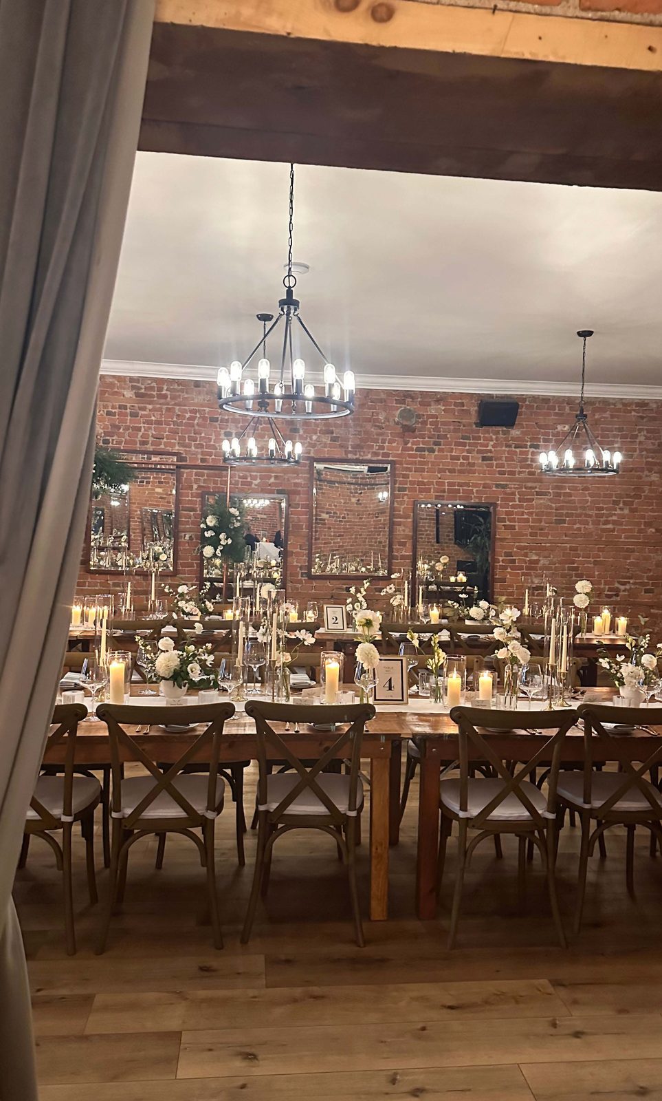 The upper level set for a candlelit reception